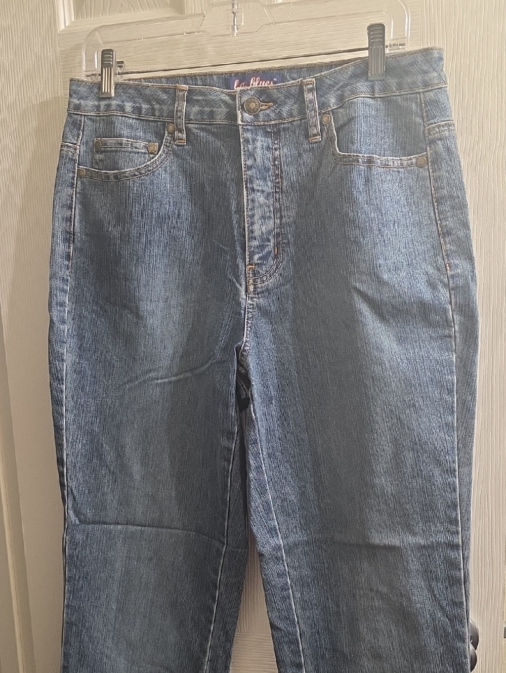 L.A. Blues Women's Straight Leg Jeans - Blue Denim Size 8